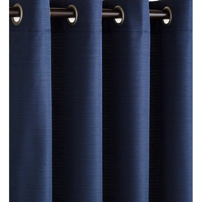Semi Sheer Curtain Single Panel, Navy Blue, 54" W x 108" L