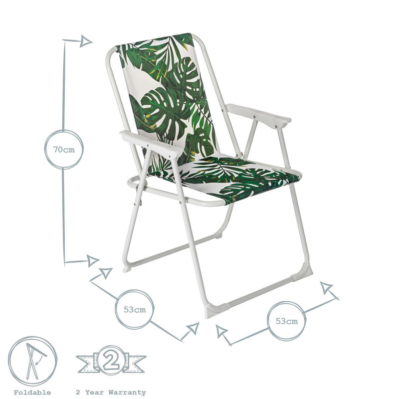 Harbour Housewares - Folding Metal Beach Chairs - Banana Leaf