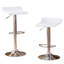 Tabourets pivotants réglables contemporains en chrome avec sièges en similicuir, ensemble de 2-865606250