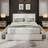Upholstered Channel Tufted Wingback Headboard Bed Frame with Strong Wooden Slat Support-1024142851-866807311