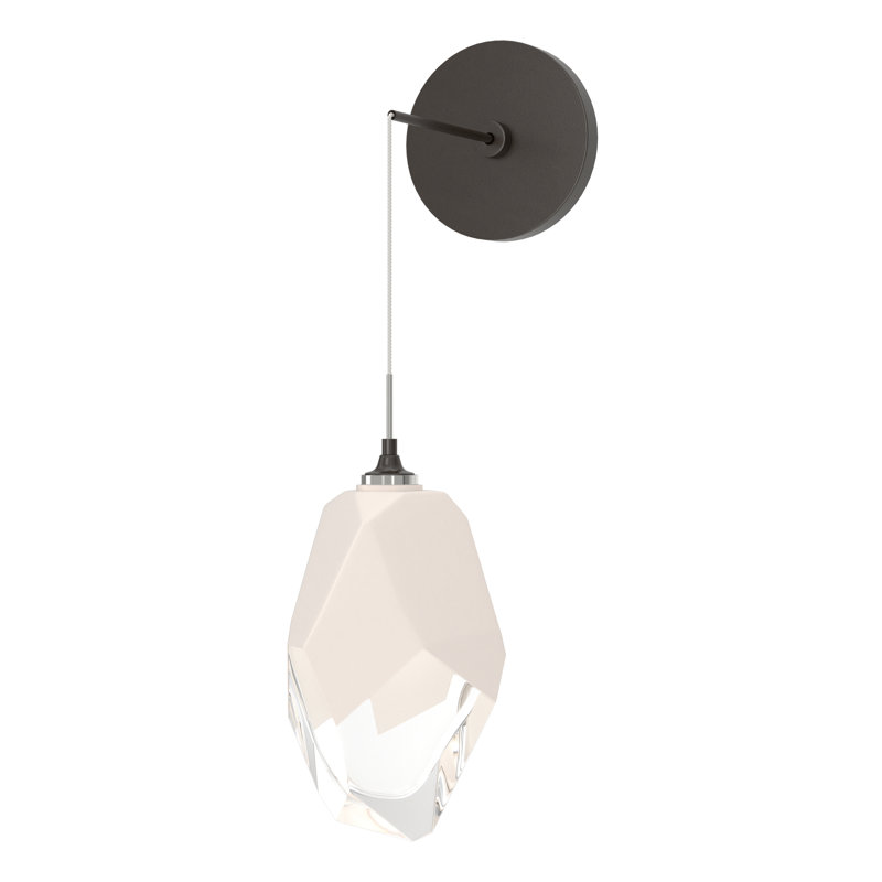 Chrysalis Steel Armed Sconce, Oil Rubbed Bronze, 11.6" H x 6.1" W x 7.6" D, White