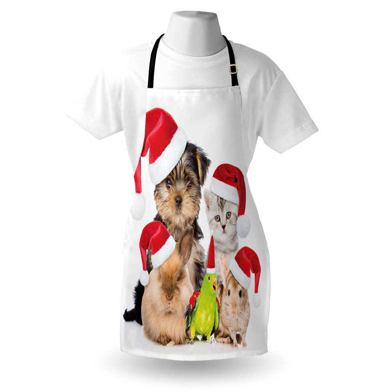 Multicolore The Holiday Aisle® tablier animaux unisexes, thème de Noël animaux de compagnie, taille adulte