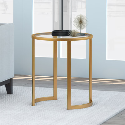 Glass Top Sled End Table