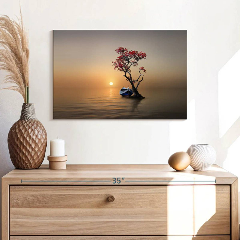 Mehar Tree Moored Boat, 30" H x 45" W