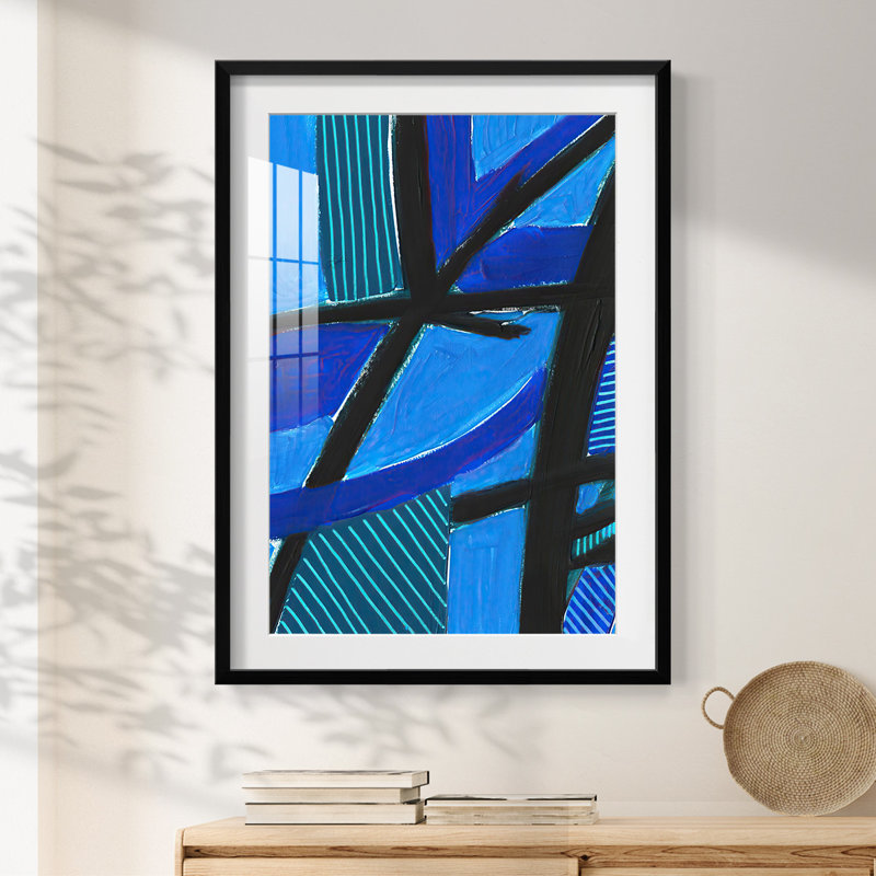 InvolvedBluesII-Framed Print, 28.5" H x 20.5" W, Black