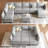 Uthyr Chenille Oversized King Sofa Bed Storage Sleeper Convertible U Shaped L Shaped Couch Modular Sectional Sofa With Detachable Washable Cushion-106913398-106913480