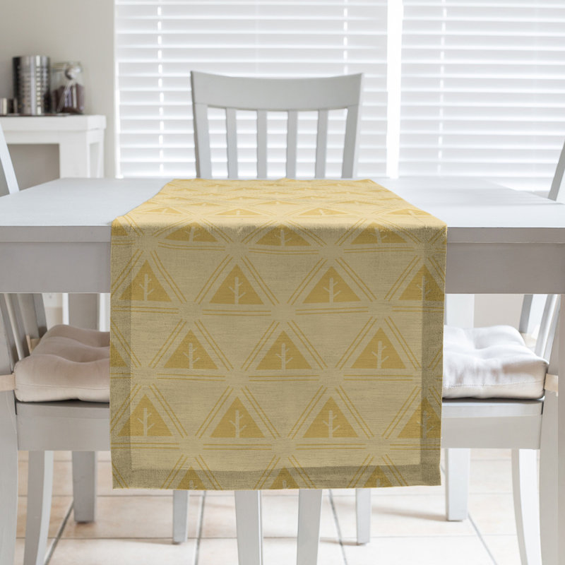 Chemin de table d’arbre minimaliste classic Barbra, 16 po x 72 po, Jaune