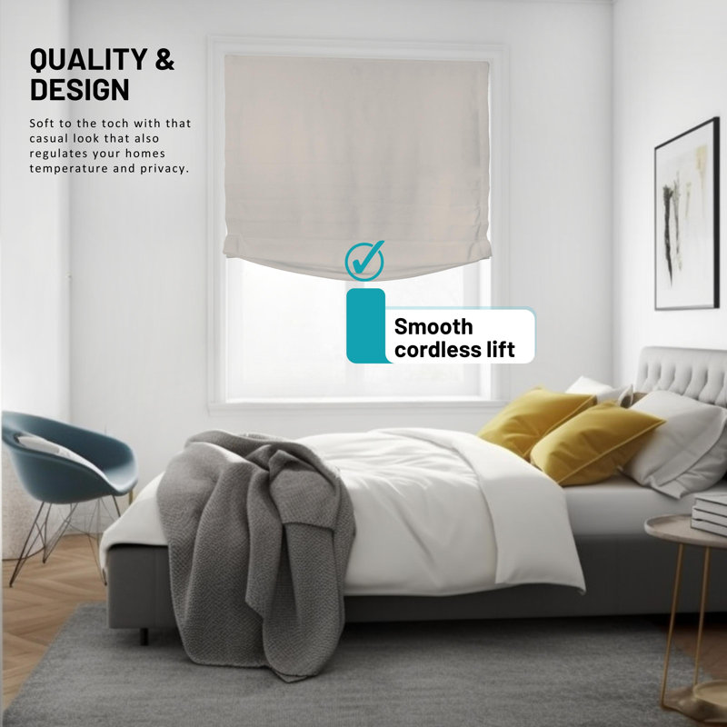 Rideau romain semi-diaphane, Gris clair, L 23 po x L 64 po
