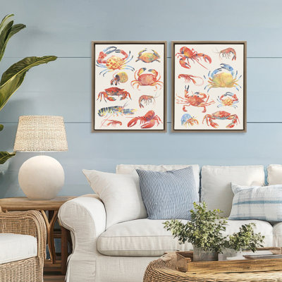 Ensemble de 2 cadres flottants Aquatic Crustacean Collection, design par June Erica Vess