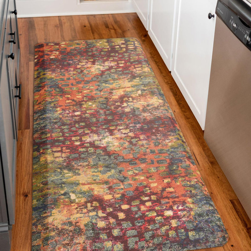 Prickett Modern Abstract Water Resistant Anti-Fatigue Non-Skid Kitchen Mat, Rectangle 2' x 3'