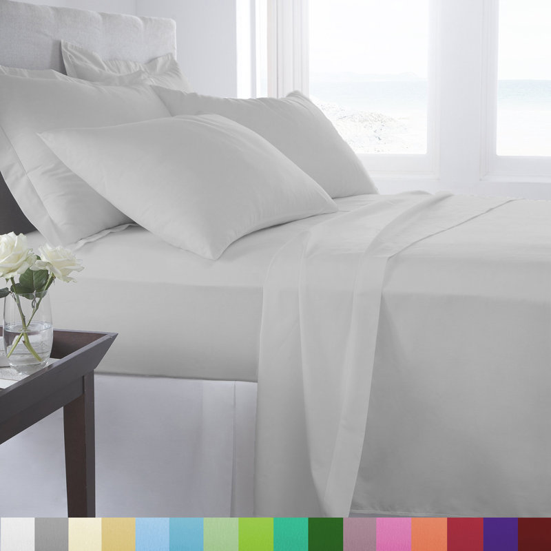 Signature Series Microfiber Sheet Set, King Sheet Set + Fitted Sheet + 2 Pillowcases, Silver