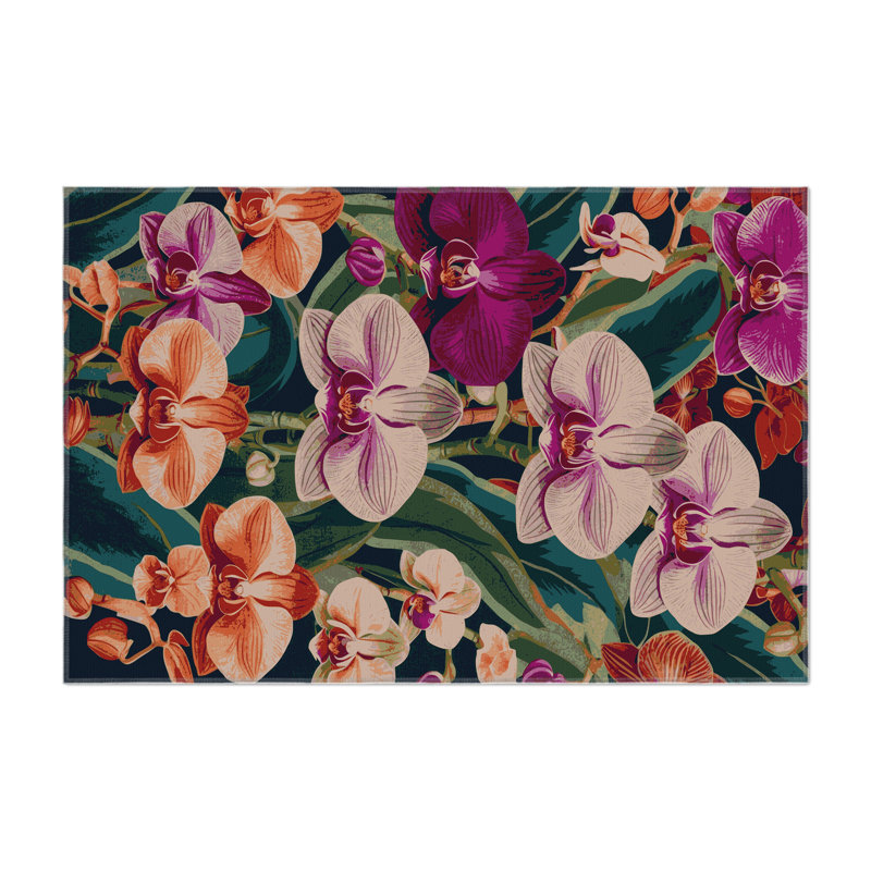 Tapis d'intérieur et d'extérieur mauve Nature, Rectangulaire 3 pi x 5 pi