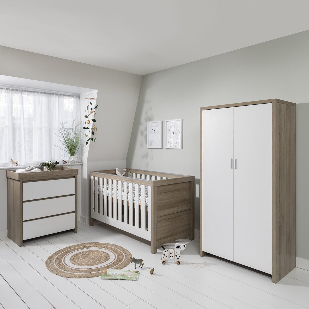 Modena 3 Piece Nursery Furniture Set - White Oak