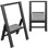 Escabeau en bois gris Sorfey Léger, profil ultra mince, marches antidérapantes, robuste et portable pour la maison, le bureau, la cuisine, la photographie, finition en aluminium argenté