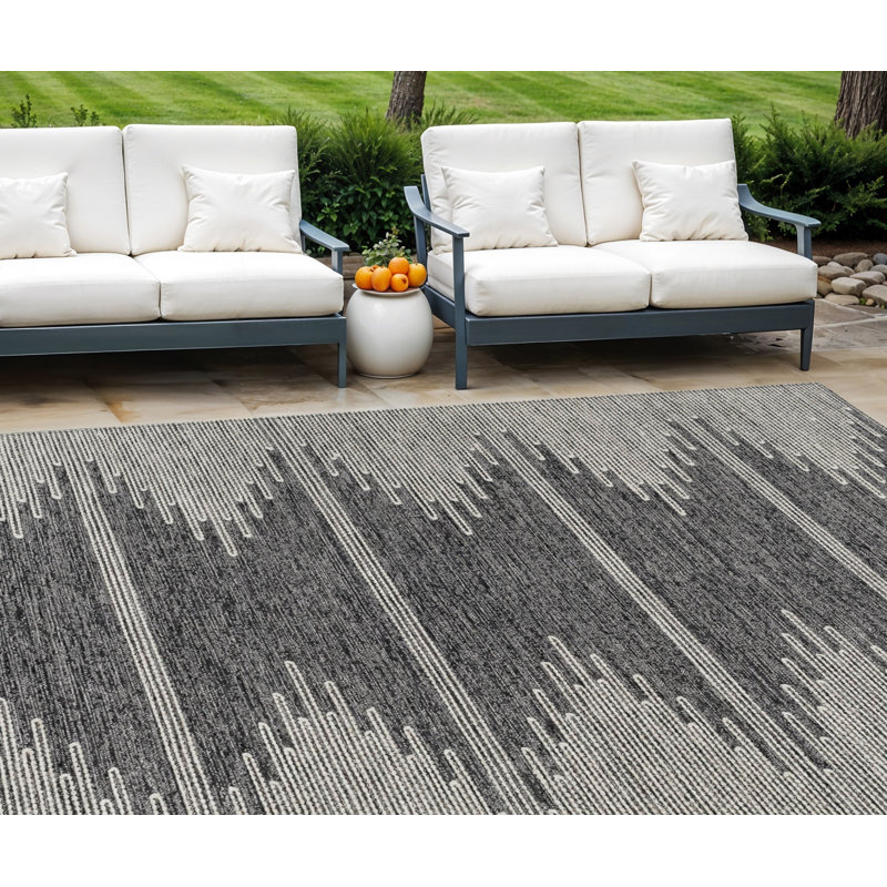 Tapis intérieur lavable abstrait ivoire 8 pi x 10 pi