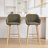 Modern Bar Stools Set Of 2, Kitchen Island Tall Chairs With Back, Arm, Footrest And Solid Wood Leg, Linen Fabric Upholstered Bar Stools-1519473760