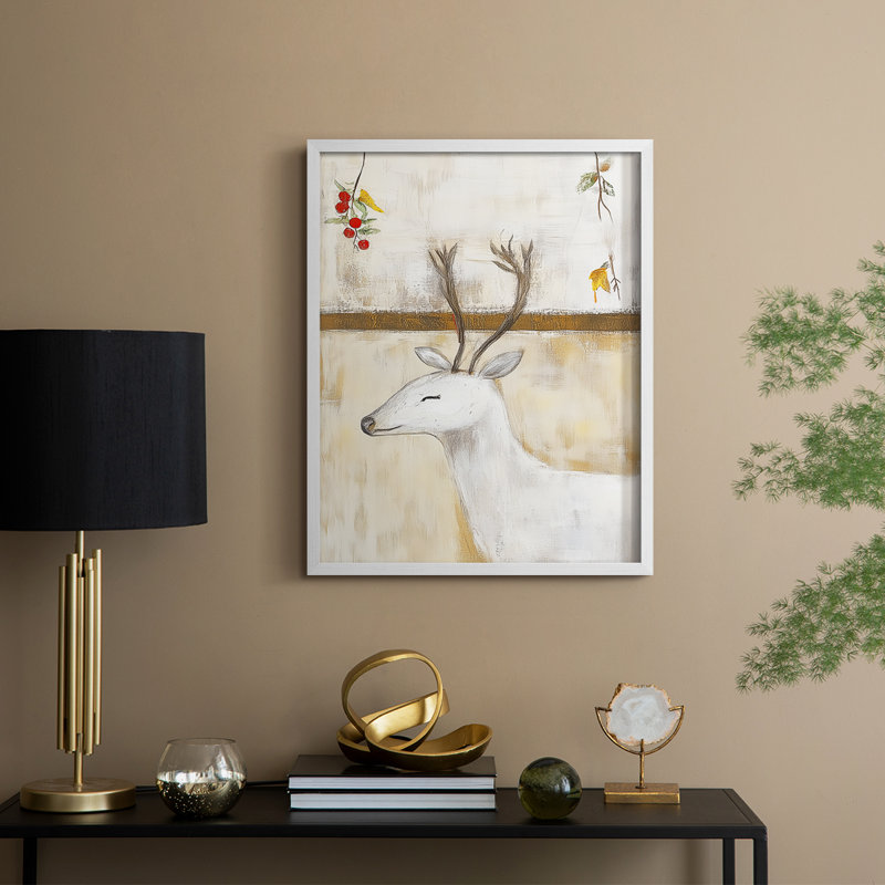 «Christmas Holiday Art DCCXLIX», reproduction d'art encadrée - bois massif, H 21 po x l 17 po, Blanc