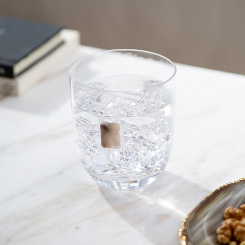 Anna New York Drinking Glass, Clear/Smoke Agate