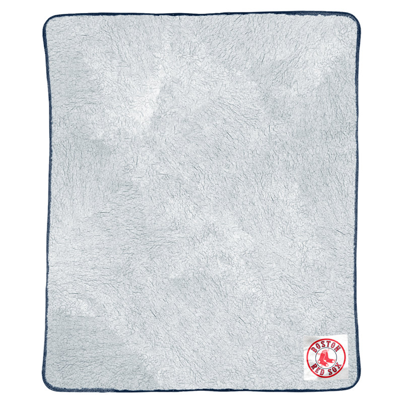 MLB Boston Red Sox Patch Two Tone Sherpa Throw Blanket, soft, warm, baseball, fan, gift, 50x60 Inches  