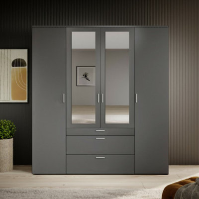 Vesala 4 Door Manufactured Wood Wardrobe