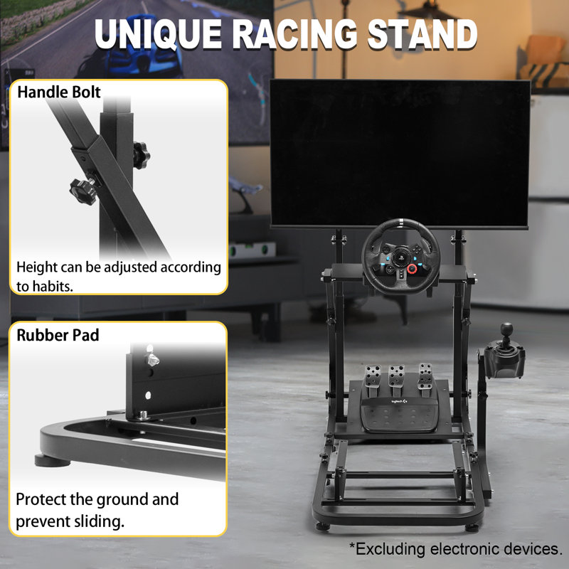  G920 Game Racing Sim Simulator Cockpit With Monitor Stand Fit For Logitech/thrustmaster/fantec G27 G29 T300rs Tx T3pa Tgt,with Red Seat- Tv Mount, Not Included Wheel Shifter Pedal