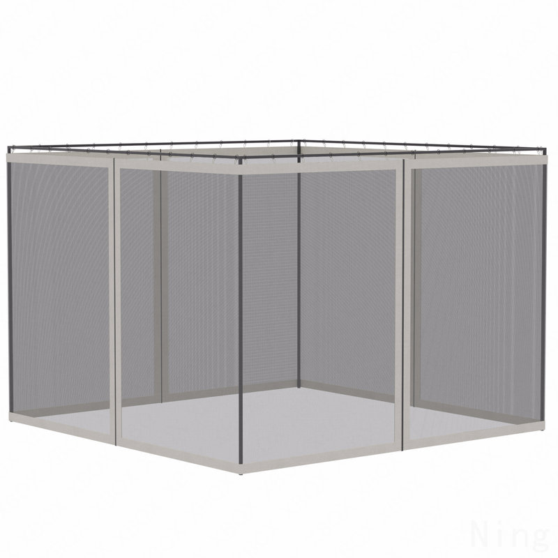 10X10FT Gazebo Sidewall, For Outdoor Use With Mesh Netting (White), 6.8" H x 3.9" W x 2.7" D, White