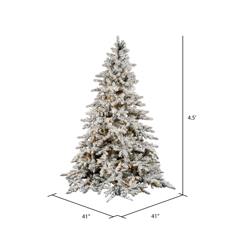 Utica Flocked Fir Artificial Christmas Tree with Clear Light, 4.5'