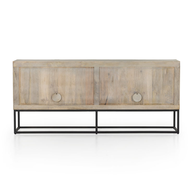 Kelby 69'' W Sideboard, Light Wash Carved Mango