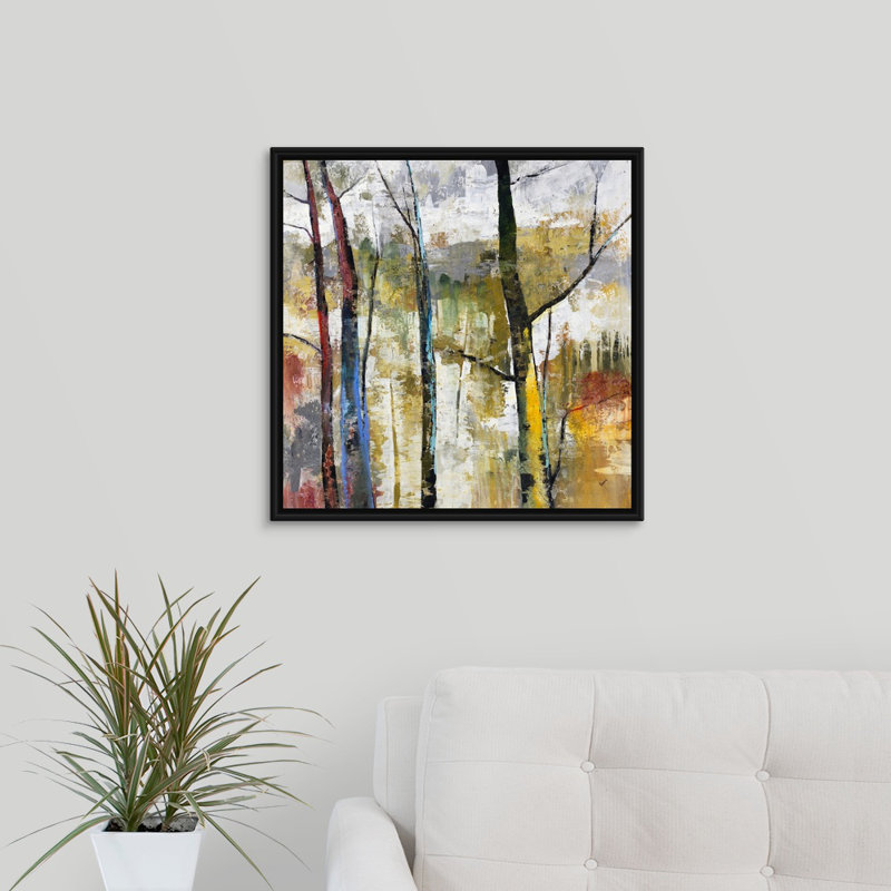 " The Landscape Beyond " by Alexys Henry Painting Print, 21.7" H x 21.7" W x 1.75" D, Black Floater Frame