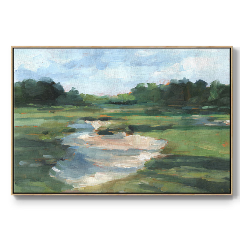 " Golf Course Study I ", 27" H x 41" W x 2" D, Natural Wood