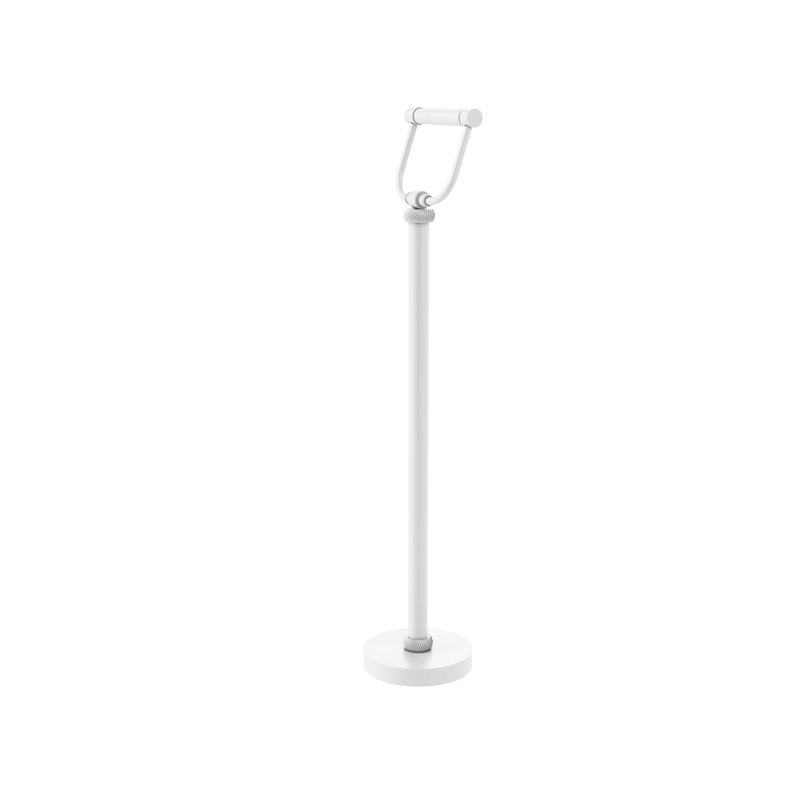 Porte-papier hygiénique sur pied avec détails torsadés, Blanc mat