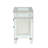 Silver Mirrored Nightstand With Drawers - Geometric Design, In Modern Style Trim Accents