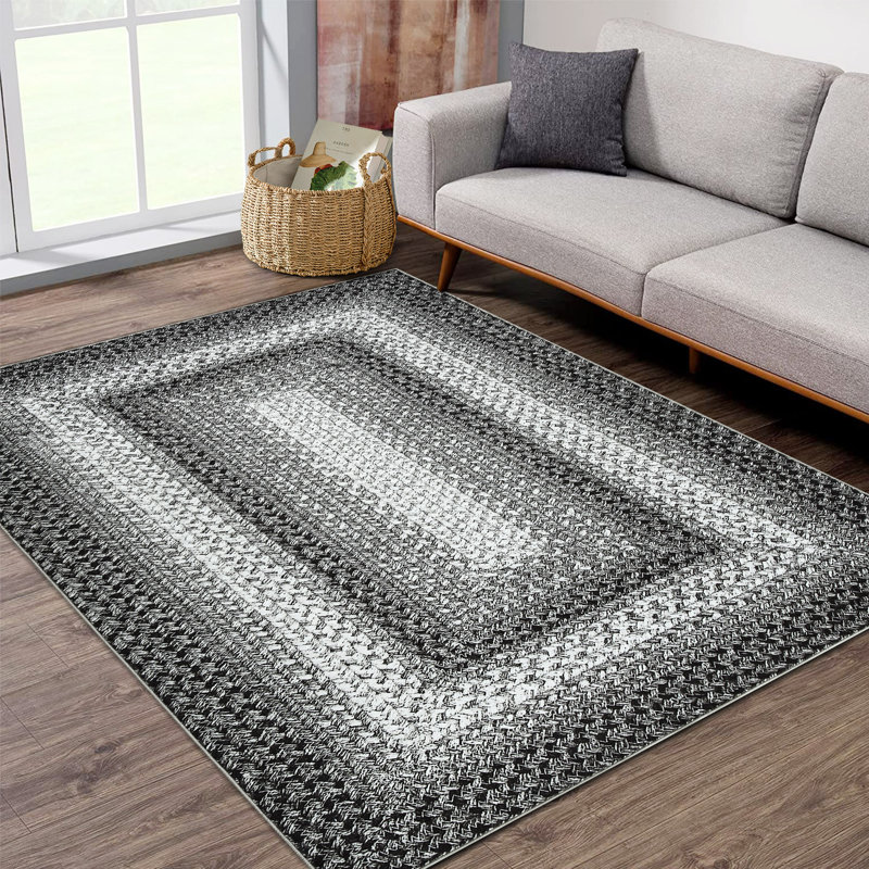 Brittan Washable Geometric Indoor Rug, Rectangle 4' x 6'