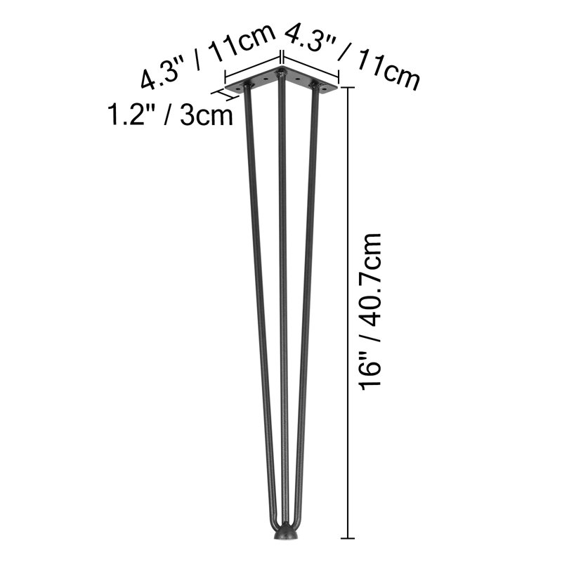 Table Leg, 40.6cm H x 10.9cm W x 10.9cm D