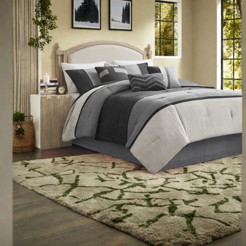 Hypoallergenic Faux Suede Bedding Sets, Polyester, Modern Lodge Décor