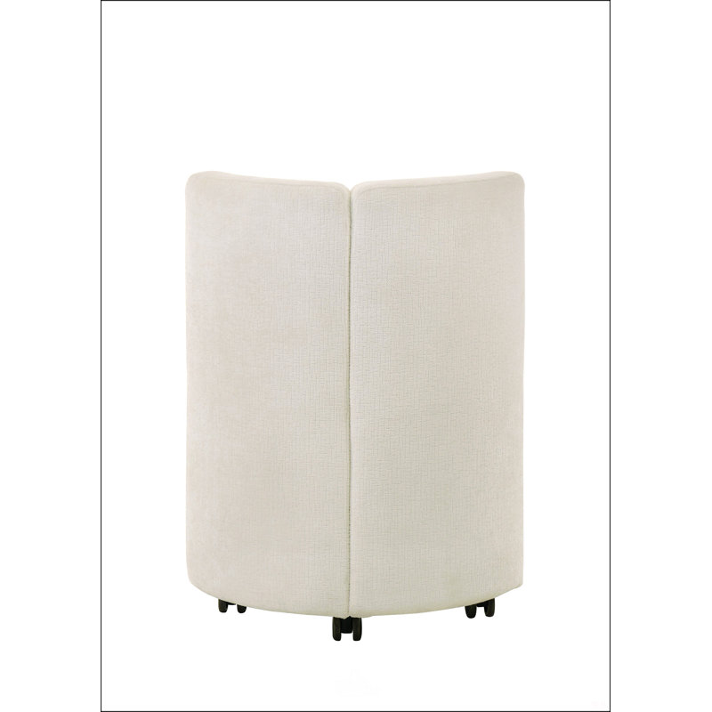 Chaise d'appoint en chenille blanche avec pivot