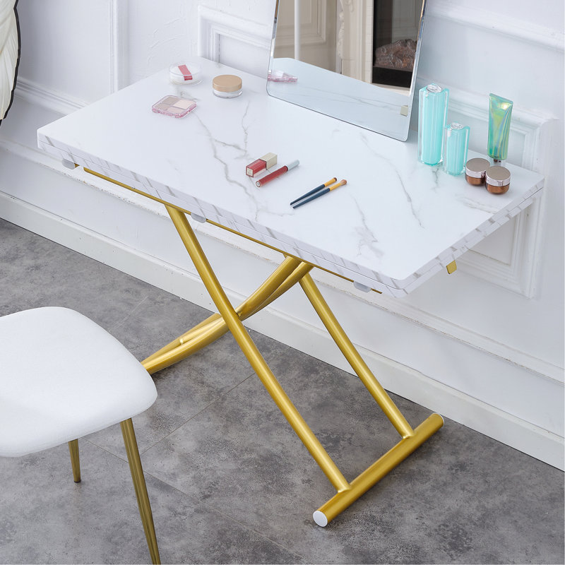 Table basse rectangulaire avec plateau en bois et pieds en métal