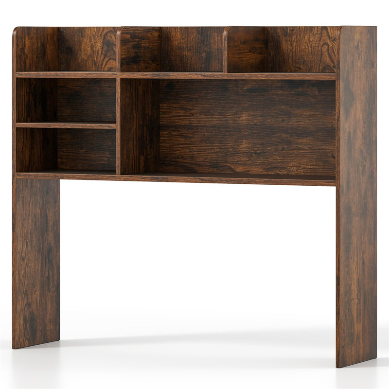 Étagère de bureau avec 6 tablettes réglables, rangement compact pour bureau, chambre et cuisine, brun rustique, Brun rustique