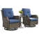 Carolina Ourdoor Wicker Swivel Rocker Seating Group with Cushions