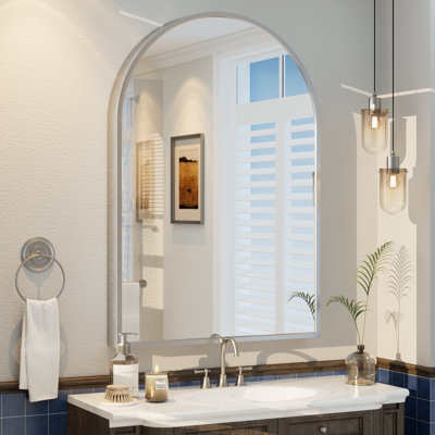 Amara Tempered Glass and Aluminum Alloy Framed French Cleat Mounted Wall Mirror with 5-Year Warranty