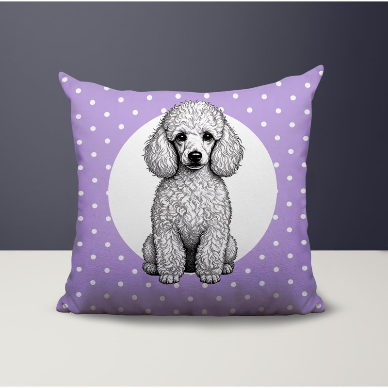 Coussin réversible intérieur / extérieur Poodle Dog, 18 x 18, Lavande