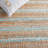 Ifeoluwakitan Natural Fiber Flat Weave Jute/Cotton Geometric Rug in Teal/Natural-310069919