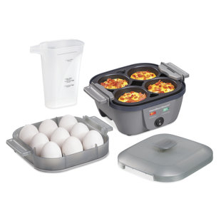  Chefman Egg-Maker Rapid Poacher, Food & Vegetable Steamer,  Quickly Makes Up to 6, Hard, Medium or Soft Boiled, Poaching/Omelet Tray  Included, Ready Signal, BPA-Free, BLACK: Home & Kitchen
