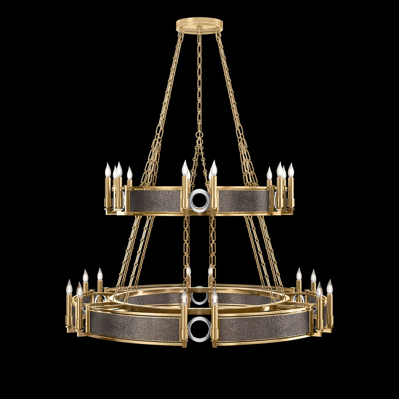 Mirage 24 - Light Chandelier, Pebble/Gold/Nickel
