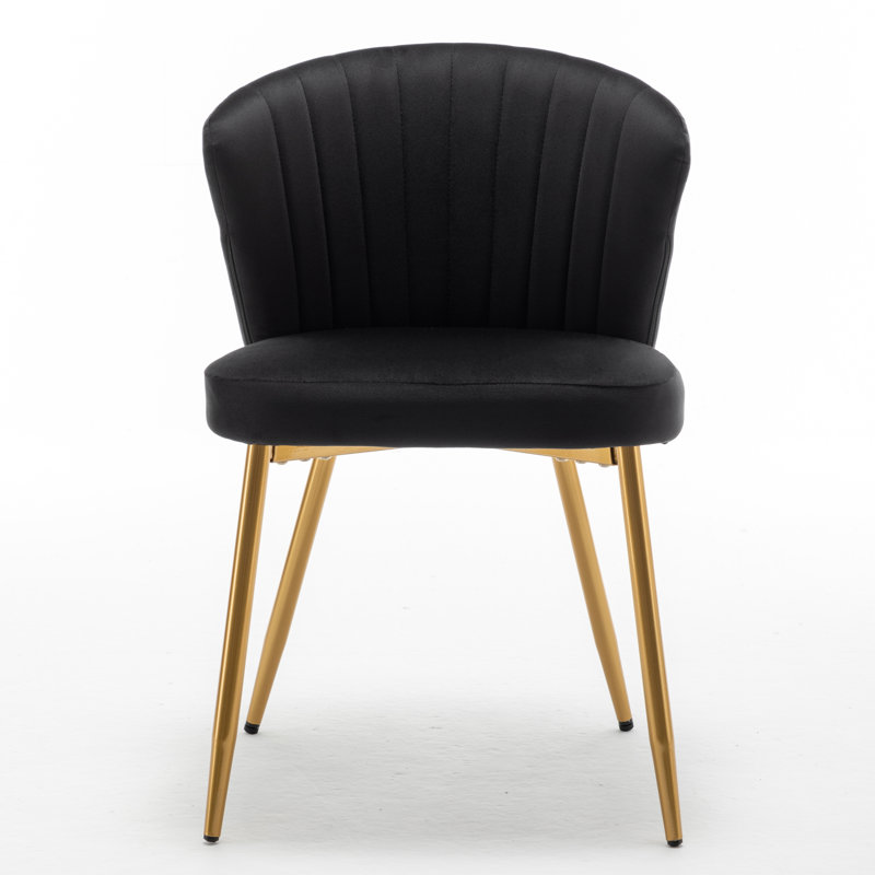 Raffinee Velvet Slipper Chair, Black