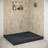 42 in. x 34 in. Corner Acrylic Shower Base in Glossy Black With Center Drain, Drain Included-115227043