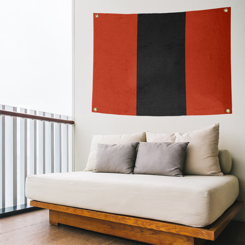 Tapisserie de polyester Calgary, Rouge / noir / rouge, H 26 po x l 36 po x P 1 po