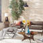 Modern Triangle Wood Side Table With Pecan, Stylish Addition Living Room Table, Pecan Finish, Easy Assembly-113775328
