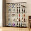 Vitrine en verre avec portes doubles à 5 tablettes et serrure, bibliothèque sur pied en verre trempé de 5 mm pour le salon, la chambre à coucher, le bureau, 72 po x 32 po x 14 po, noir-1085853819