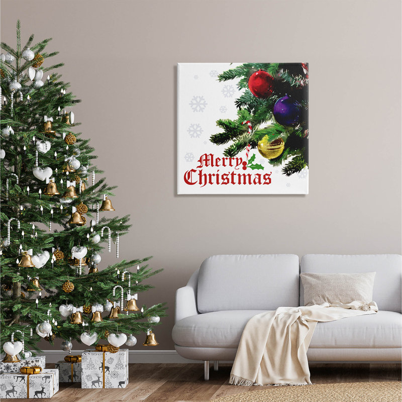 «Merry Christmas Snowflake», art mural sur toile par The Evening, H 30 po x l 30 po x P 1,5 po